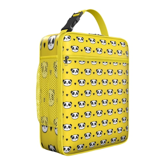 Panda Lovers Insulated Lunch Bag Box Men Reusable Lunch Tote Bag with Water Bottle Holder Lunchbox Picnic Travel