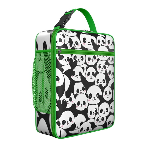 Panda Lovers Insulated Lunch Bag Box Women Reusable Lunch Tote Bag with Front Pocket Portable Lunch Bag Work Hiking