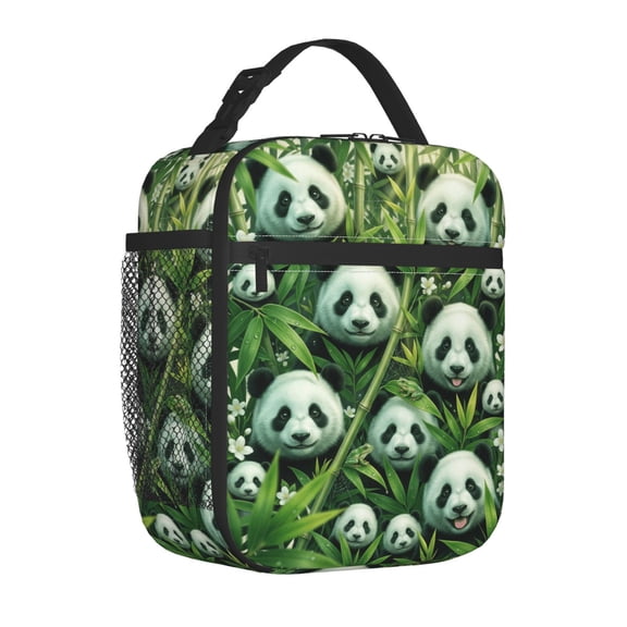 Panda Lunch Bag, High-Quality Patterned Animal Insulated Bag With Handle, Reusable Heavy-Duty Thermal Bento Pack, Daily Commute Food Box For Office