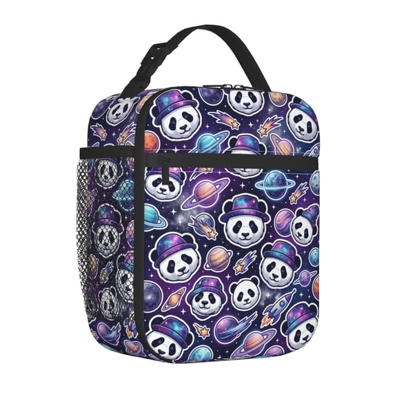 Panda Lunch Bag, Kawaii Cartoon Animal Insulated Tote With Durable Handle, Reusable Thickened Aluminum Foil Thermal Cooler, Cute Meal Box For Office Work