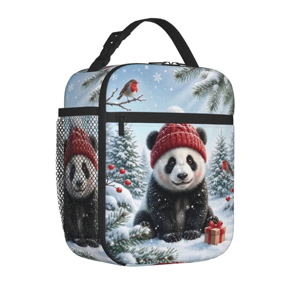 Panda Lunch Box, Whimsical Cozy Bear High-Density Insulation Carrier, Reusable Structured Food Storage Case, Special Festive Present For Friends