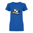 thumbnail image 1 of Panda Lying On A Wave Rainbow Shaped T-Shirt Women -Image by Shutterstock, Female Small, 1 of 2