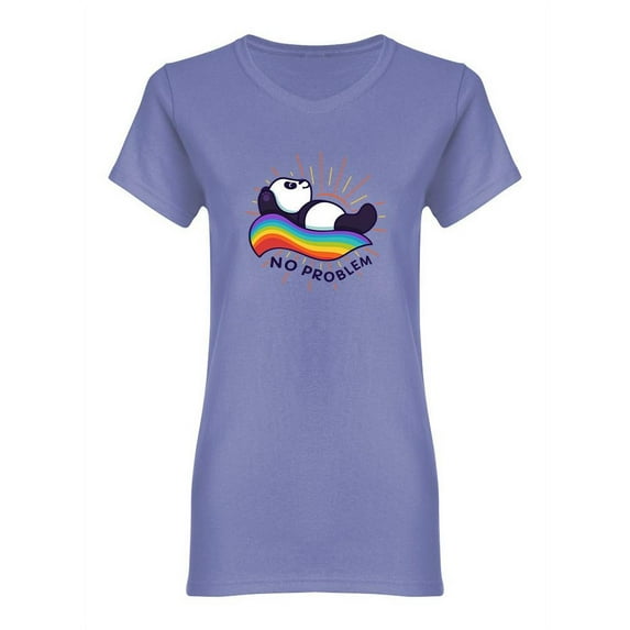 Panda Lying On A Wave Rainbow Shaped Tee Women's -Image by Shutterstock