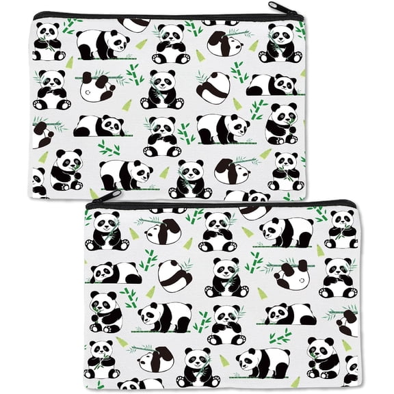 Panda Makeup Bags Pouch Travel Cosmetic Bag with Zipper Pouch Boho Multi Purpose Case Toiletry Packing Purse Storage Organizer