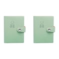 thumbnail image 1 of Panda Matcha A7 PU Leather Notebook with Button Closure - Set of 2, Pocket Softcover Journal, Sewn Binding, Lined Pages, 1 of 5