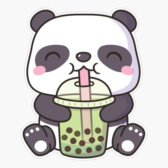 Panda Matcha Bubble Tea Sticker
