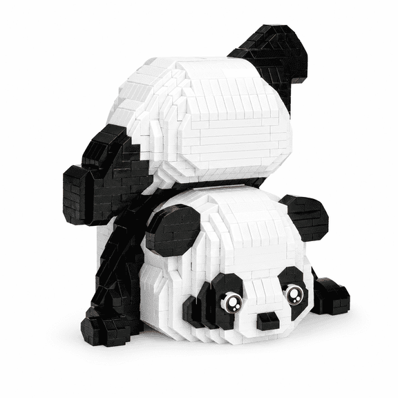 Panda Mini Building Blocks Set, 1325 PCS Micro Building Toys for Adults, Black and White Plastic Building Block Sets for Party Favors, Not Compatible with Lego Animal Model Kits for Goodie Bags