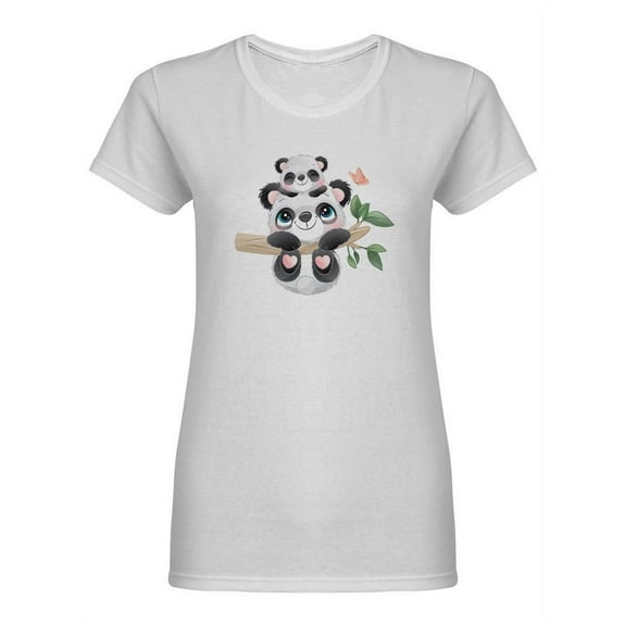 Panda Mom And Son Shaped T-Shirt Women -Image by Shutterstock, Female Large