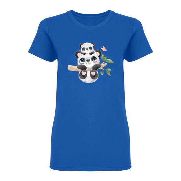 Panda Mom And Son Shaped T-Shirt Women -Image by Shutterstock, Female x-Large