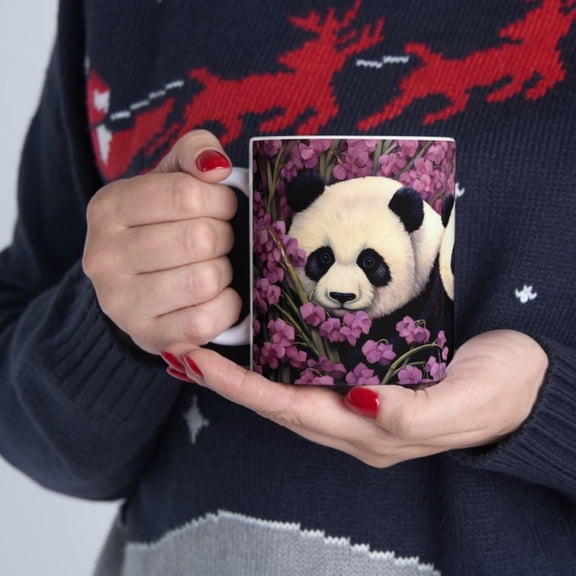 Panda Mug, Panda Gift Wo, Panda Coffee Mug, Panda Coffee Cup, Panda Lover Gift, Panda Lover Cup, Panda Floral Mug, Panda Tea Cup.