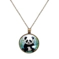 thumbnail image 1 of Panda Necklace Personalized Custom Photo Round Pendant Adjustable Stainless Steel Necklaces with Gift Box for Men Women Mothers Valentine's Jewelry Gift, 1 of 6