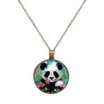 thumbnail image 1 of Panda Necklace Personalized Custom Photo Round Pendant Adjustable Stainless Steel Necklaces with Gift Box for Men Women Mothers Valentine's Jewelry Gift, 1 of 6