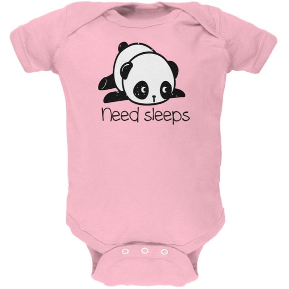 Panda Need Sleep Soft Baby One Piece Light Pink 0-3 M