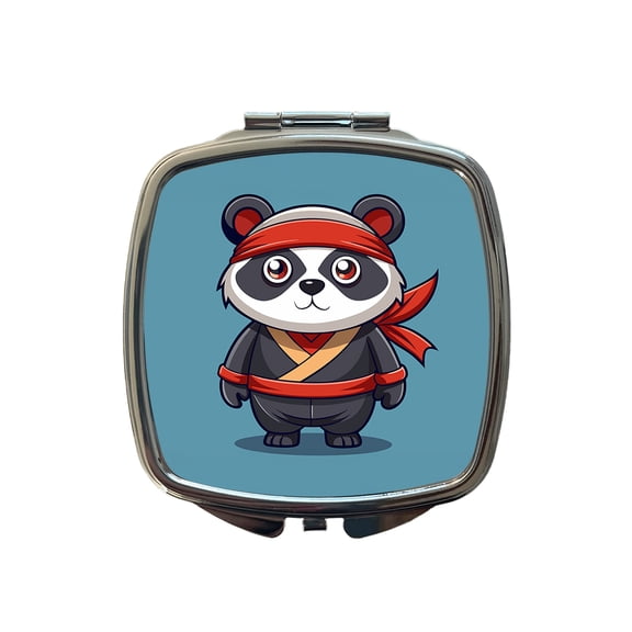 Panda Ninja Travel Makeup Handbag Purse Small Pocket Compact Mirror
