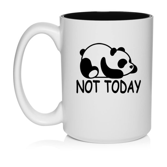 Panda Not Today Funny Ceramic Coffee Mug Tea Cup Gift (15oz White)