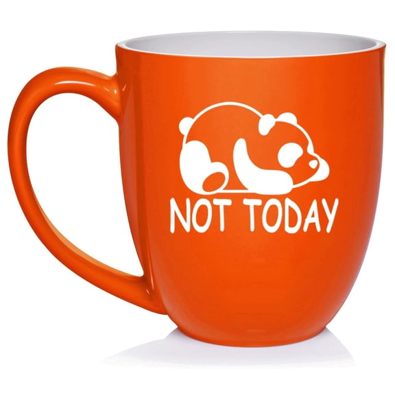 Panda Not Today Funny Ceramic Coffee Mug Tea Cup Gift (16oz Orange)
