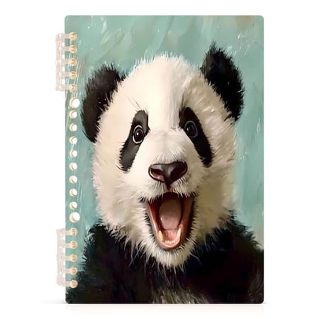 Panda Oil Painting Notebooks 1-subject Journal 60 Sheets A5 College Ruled Paper Detachable Ring 8.3"x5.7"