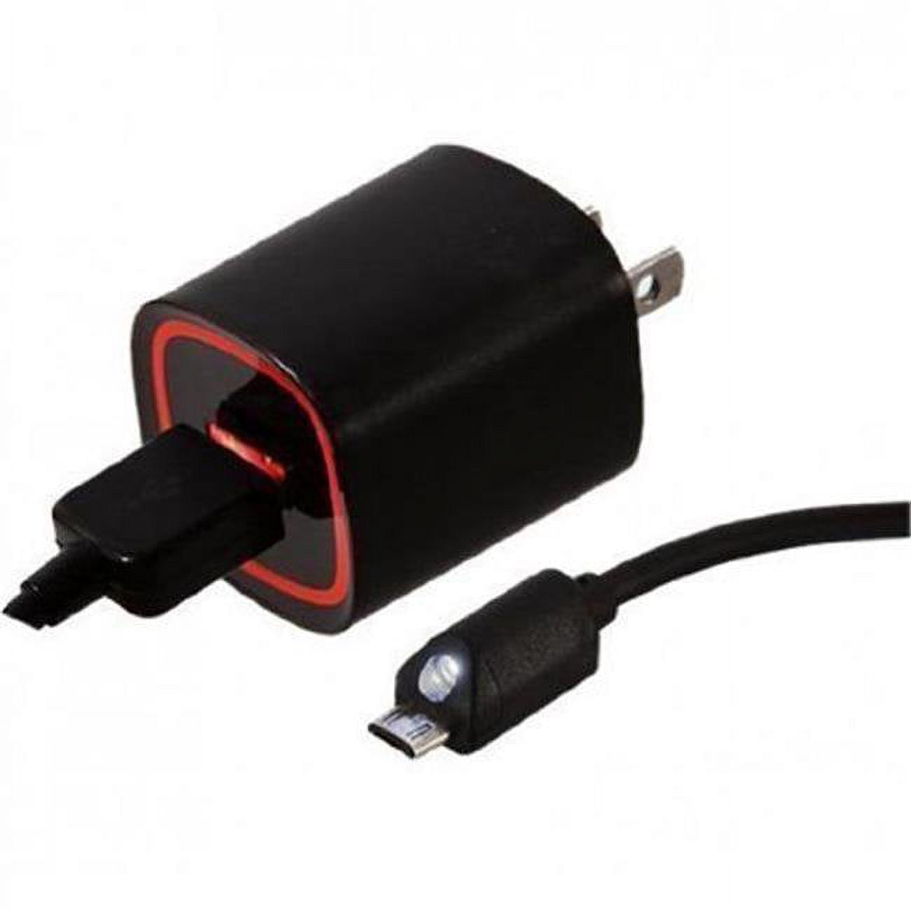 Panda PANMICHCBK07BLK 6 ft. 2.1A Rapid Wall Charger with Micro USB Cable, Black