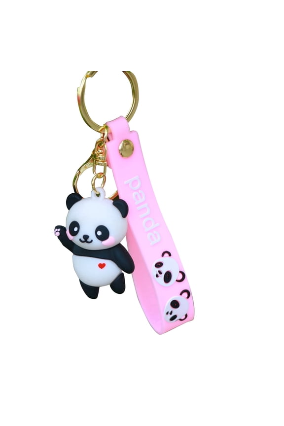 Panda Keychain for Car Keys, Cartoon Key Holder Kawaii Backpack Accessory, Animal Keyring Charm Birthday Gifts
