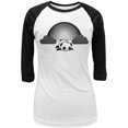 thumbnail image 1 of Panda Pandicorn Emo Sad Rainbow Juniors 3/4 Sleeve Raglan T Shirt White-Black X-LG, 1 of 1