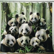 Panda Paradise Shower Curtain Stunning HighRes Print for Nature Lovers Unique Bathroom Decor