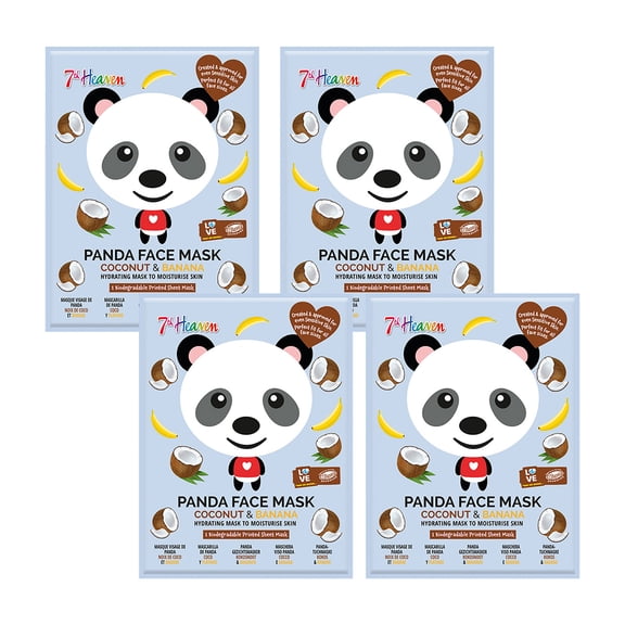 Panda Party Facial Sheet Mask by 7th Heaven for Kids - 4 Pc Mask