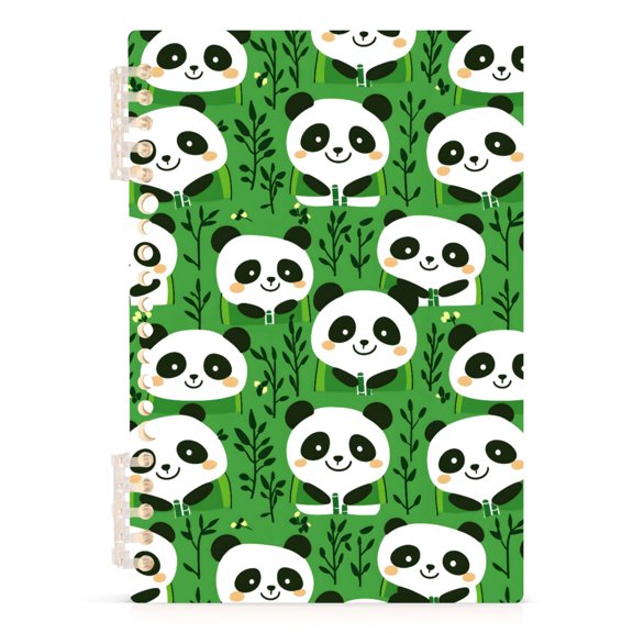 Panda Pattern A5 Notebook Refillable 60 Sheets Detachable Ring Binder PP Cover Journal