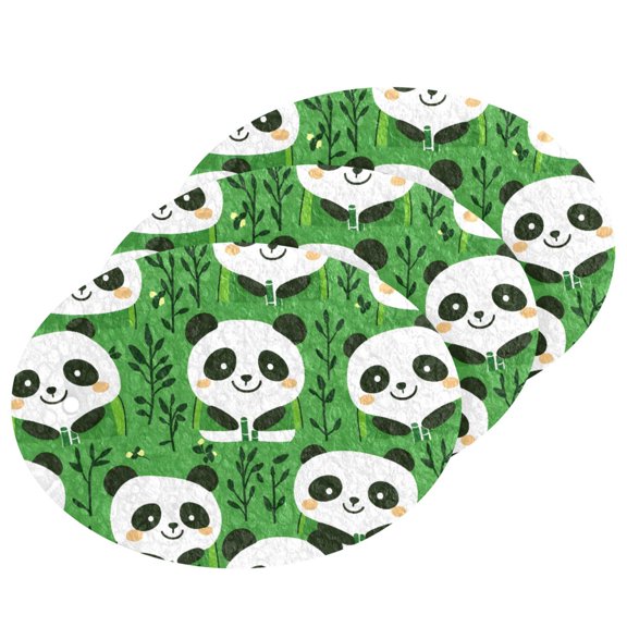 Panda Pattern Cellulose Cleaning Sponge Set 3 Pack Compressed Kitchen Scrubber for Dishes