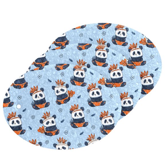 Panda Pattern Cellulose Cleaning Sponge Set 3 Pack Compressed Kitchen Scrubber for Dishes