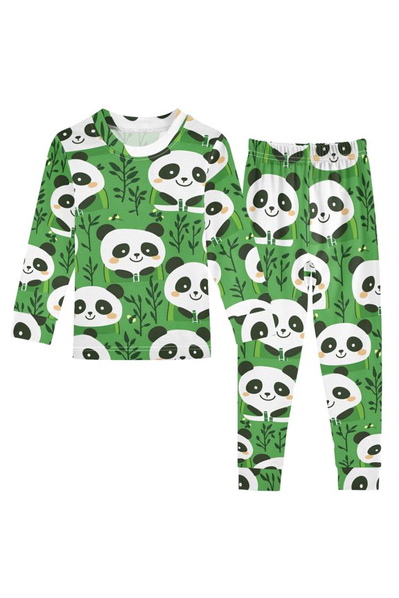Panda Pattern Cotton Pajamas 2 Piece Set Sleepwear Soft and Comfortable Homewear Nightwear