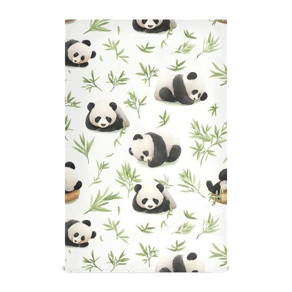 Panda Pattern Kitchen Towels Waffle Weave Decorative Tea Towels Multi Use Dishcloths 28x18in