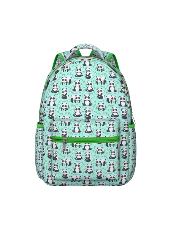 Panda Pattern Laptop Backpack - Large Capacity School Bag for Students, Durable Water-Resistant Bookbag with Padded Straps, Cute & Functional