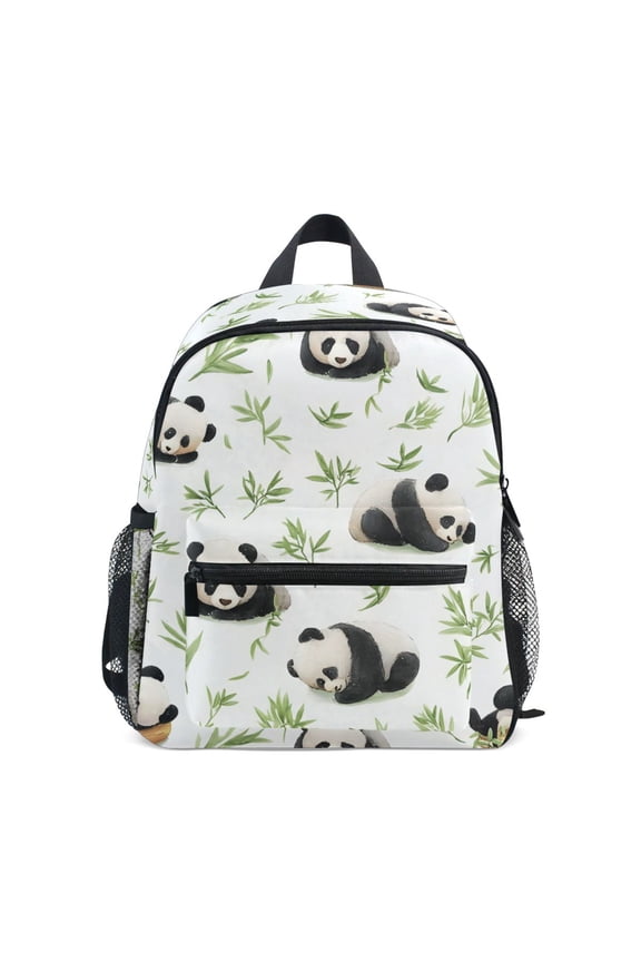 Panda Pattern Mini Backpack Cute Small Backpack with Chest Strap and Whistle Ages 3-8