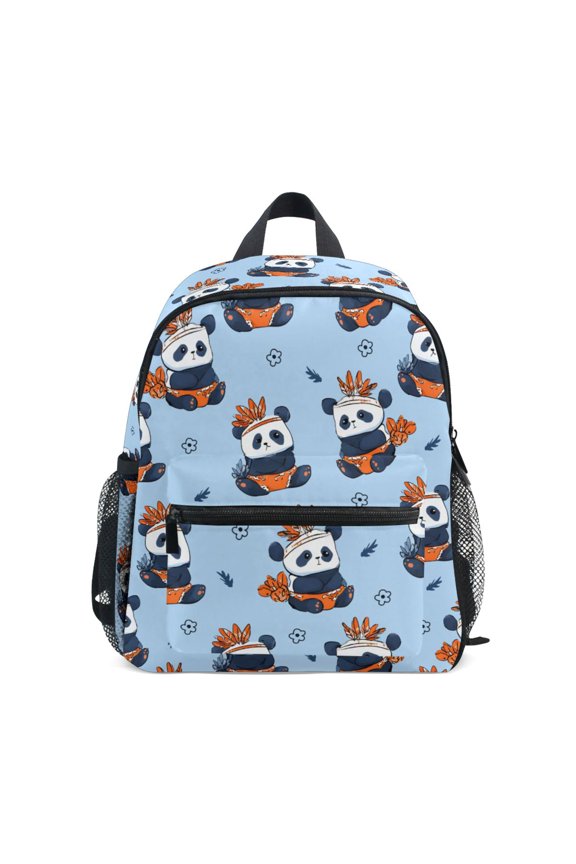 Panda Pattern Mini Backpack Cute Small Backpack with Chest Strap and Whistle Ages 3-8