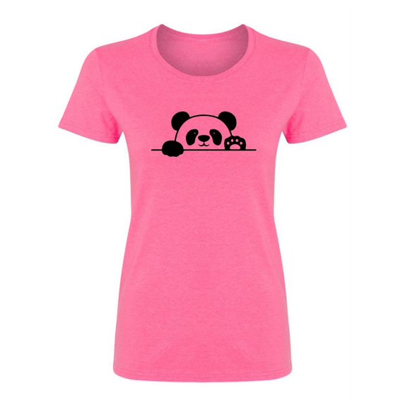 Panda Peeps Out Shaped T-Shirt Women -Image by Shutterstock, Female Large
