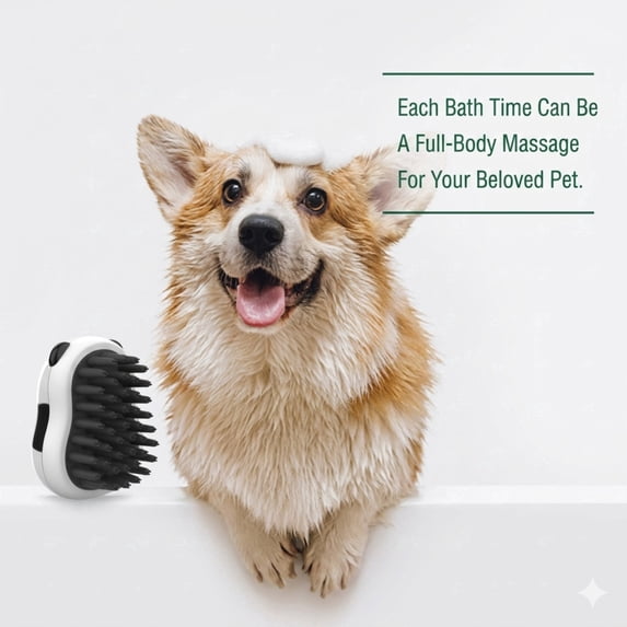 Panda Pet Bathing Brush, All Pet Massage Comb, Durable Wear-Resistant, Skin-Safe Wet Dry Massage Tool