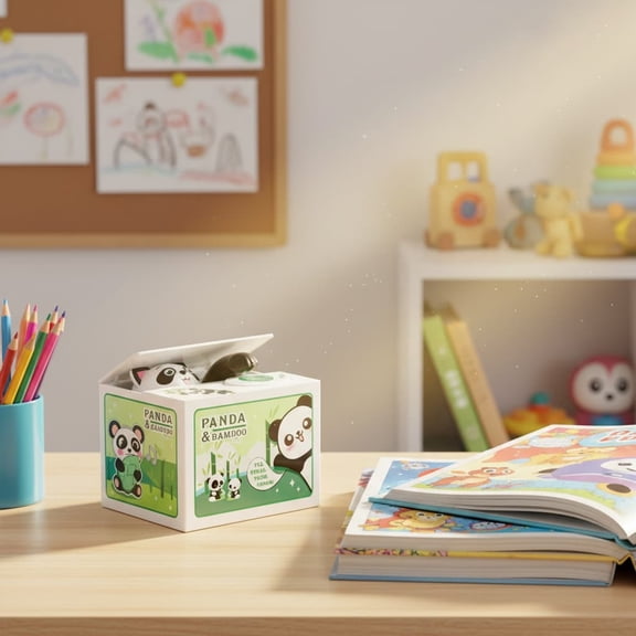 Panda Piggy Bank Cute Money Box Coin-Stealing Piggy Bank with Magnetic Paw Interactive Coin Catcher Toy for Kids to Learn Saving Habits,Red(1PCS) JASKFLY