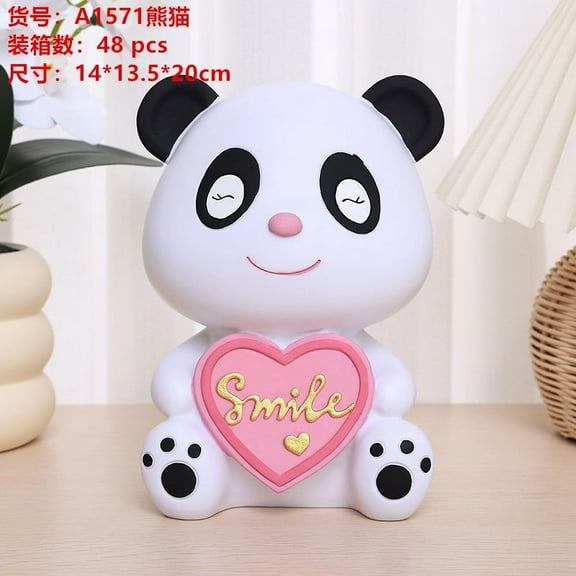 Panda Piggy Bank Money Box Coin Money Pot Cartoon Money Saving Jar Home Decoration