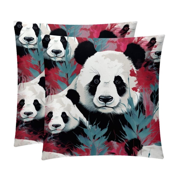 Panda Pillow Covers Set with Unique Patterns - 16x16, 18x18, 20x20 Inches - Set of 2 Elegant Pillow Inserts, Throw Pillows Covers for Home for Any Occasion