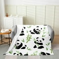 thumbnail image 1 of Panda Playing Bamboo Flannel Fleece Throw Blanket Throw 50"x60" Cartoon Pandas Fuzzy Blanket for Sofa Couch Cartoon Animal All Season Bed Blanket Kawaii Wildlife Plush Blanket Throw 50"x60", 1 of 6