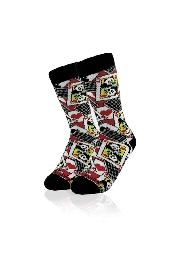 Panda Playing Cards Socks from the Sock Panda (Adult Small)