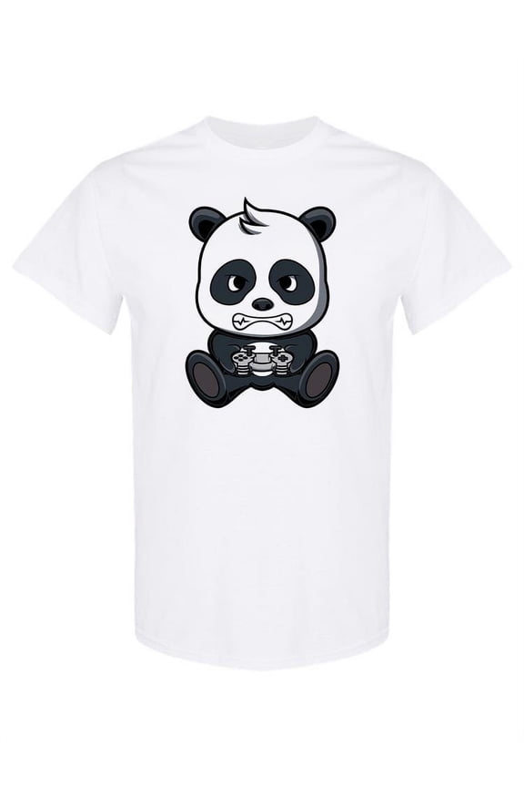 Panda Playing Video Games T-Shirt Men -Image by Shutterstock, Male Large