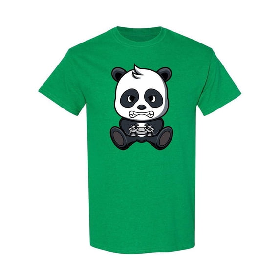 Panda Playing Video Games T-Shirt Men -Image by Shutterstock, Male Large