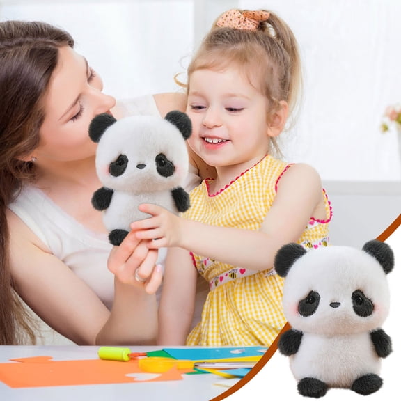 Panda Plush Toy - Super Soft Realistic Stuffed Panda, Lifelike Cuddly Animal for Sleep Aid, Anxiety Relief, Comfort Companion for Kids Adults
