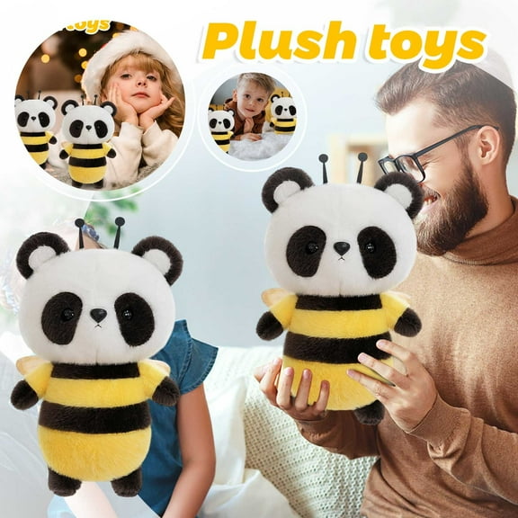 Panda Plush Toys, Panda Bee Cloth Stuffed Animals Toys Panda Soft Pillow Toys, Cute and Perfect Birthday Gifts, Best Birthday Gifts for Holiday Xmas Easter for Friend