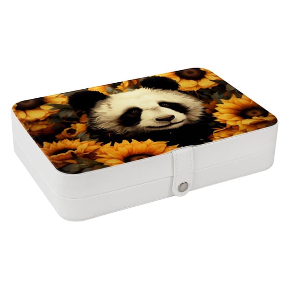 Panda Portable PU Leather Jewelry Organizer with Removable Compartment, Necklace Holder, Bracelet Holder, and Jewelry Boxes