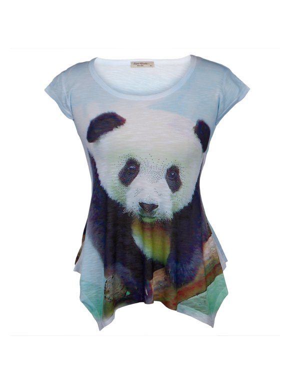 Panda Portrait Juniors Tunic Shirt - Large