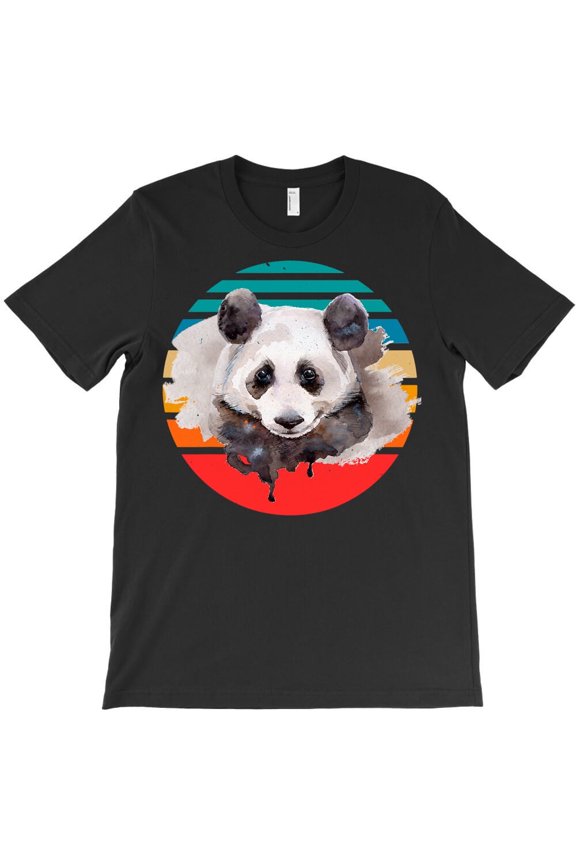 Panda Print Vintage Retro Style Graphic Tee, Animal Lover H9331 T-Shirt, for Men and Women, Up to Size 5XL