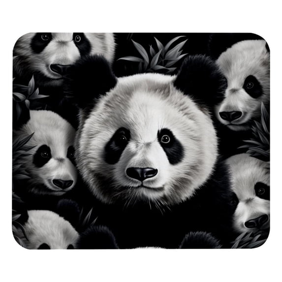 Panda Printed Square Desk Mat Gaming Mouse Pad with Non-Slip Rubber Bottom - 8.3x9.8 Inch Office and Gaming Mouse Pad