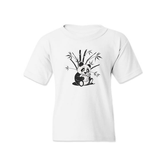 Panda Reading A Book T-Shirt Juniors -Image by Shutterstock,  Small